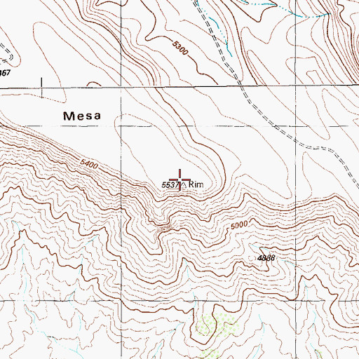Topographic Map of Whirlwind Mesa, TX