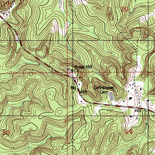 Topographic Map of Bragg Hill School, AL