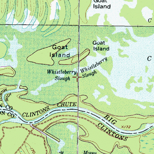 Topographic Map of Whistleberry Slough, TX