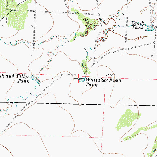Topographic Map of Whitaker Field Tank, TX