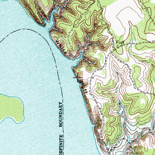 Topographic Map of White Bluff, TX