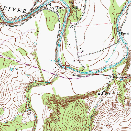 Topographic Map of White Bluff Creek, TX
