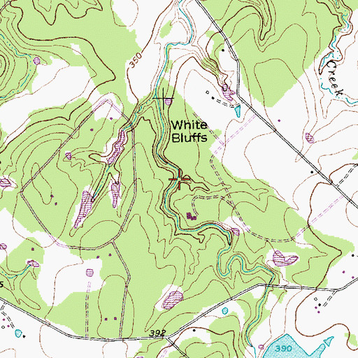 Topographic Map of White Bluffs, TX