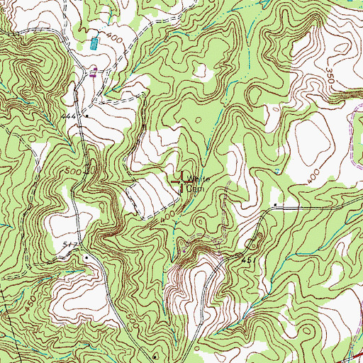 Topographic Map of White Cemetery, TX