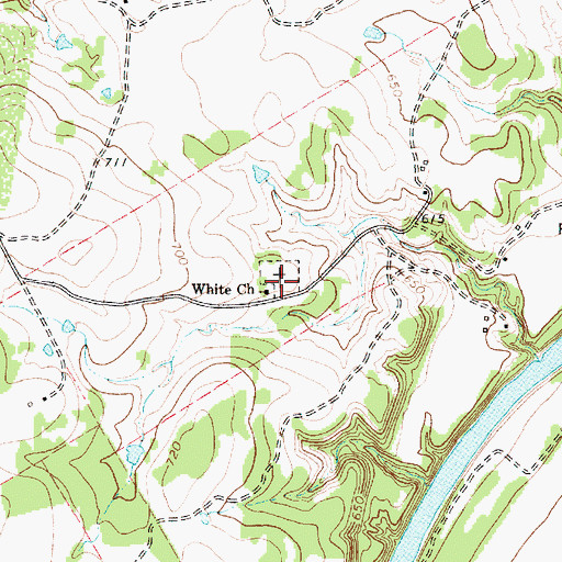 Topographic Map of White Church, TX