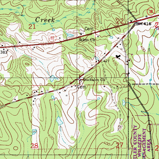 Topographic Map of Buckaloo Church, AL