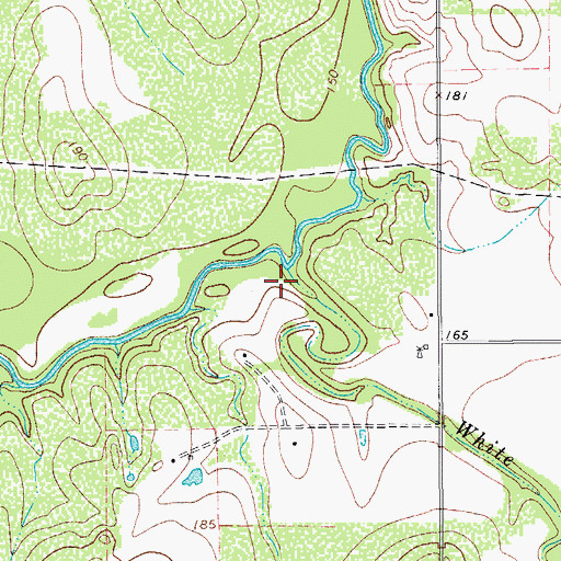Topographic Map of White Creek, TX