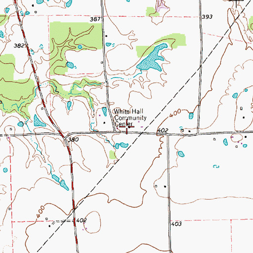 Topographic Map of White Hall Community Center, TX