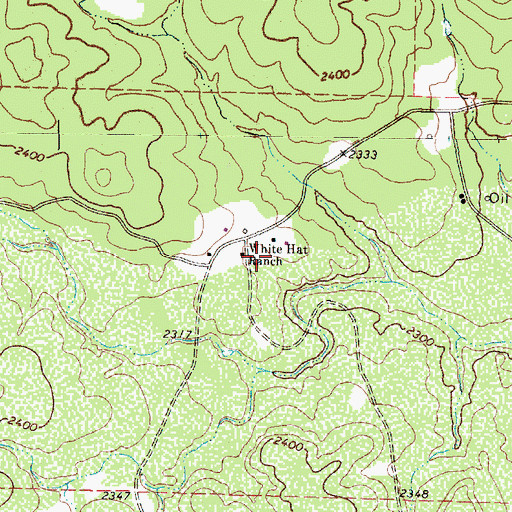 Topographic Map of White Hall Ranch, TX