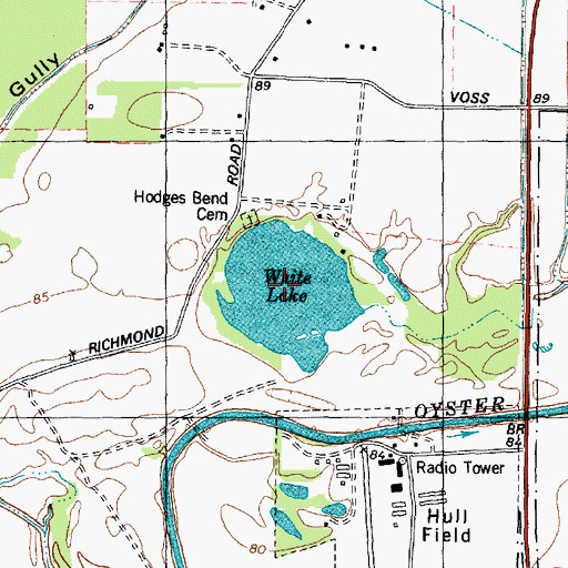 Topographic Map of White Lake, TX