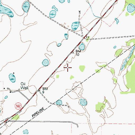 Topographic Map of White Lake Oil Field, TX