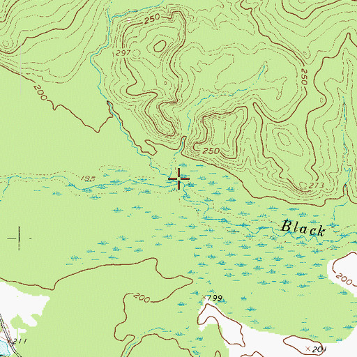 Topographic Map of White Oak Creek, TX