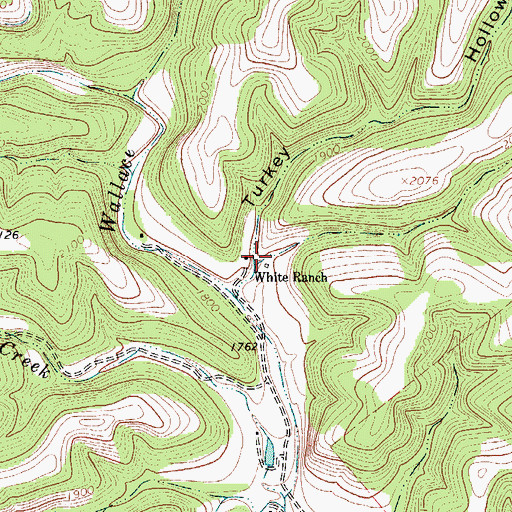 Topographic Map of White Ranch, TX