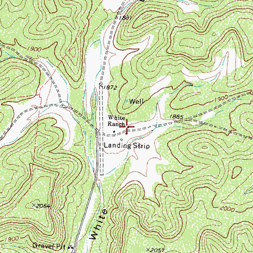 Topographic Map of White Ranch, TX