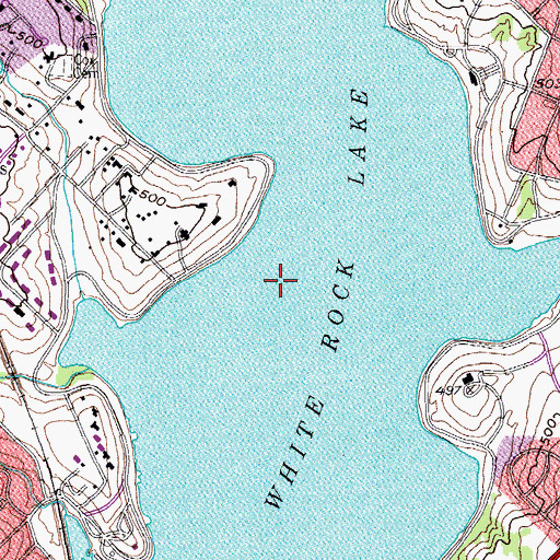 Topographic Map of White Rock Lake, TX