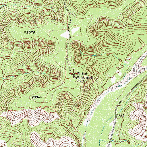 Topographic Map of White Windmill, TX