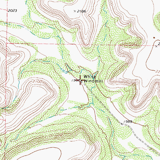 Topographic Map of White Windmill, TX