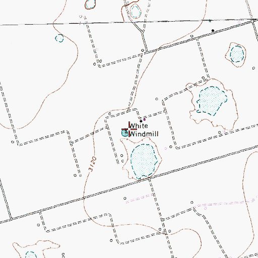 Topographic Map of White Windmill, TX
