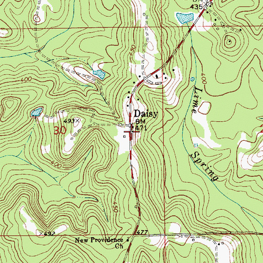 Topographic Map of Daisy School (historical), AL