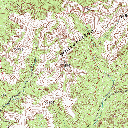 Topographic Map of Whitecotton Peaks, TX
