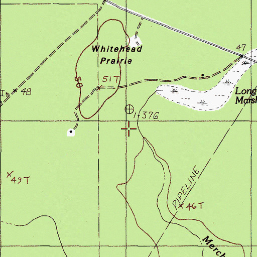 Topographic Map of Whitehead Prairie, TX