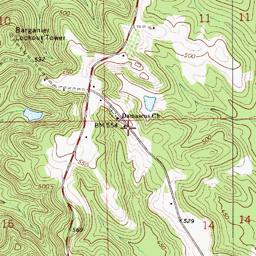 Topographic Map of Damascus School (historical), AL