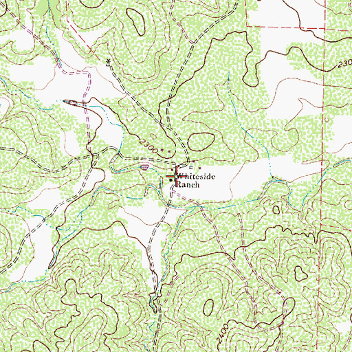 Topographic Map of Whiteside Ranch, TX