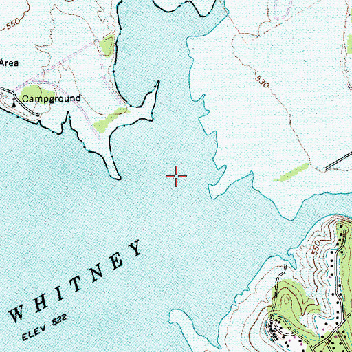 Topographic Map of Whitney Creek, TX