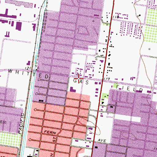 Topographic Map of Whitted Gas Field, TX