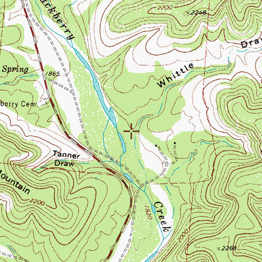 Topographic Map of Whittle Draw, TX