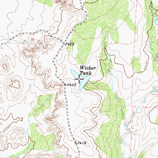 Topographic Map of Wicker Tank, TX