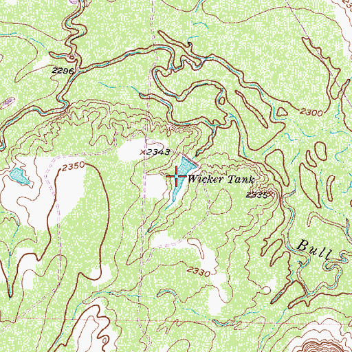 Topographic Map of Wicker Tank, TX