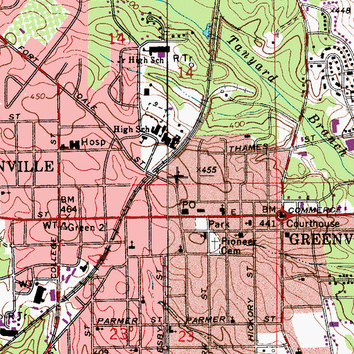 Topographic Map of First Baptist Church, AL