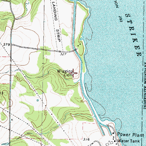 Topographic Map of Wiggins Cemetery, TX
