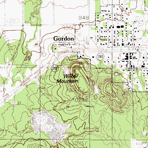 Topographic Map of Wilbar Mountain, TX