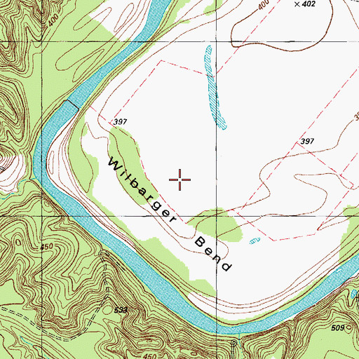 Topographic Map of Wilbargers Bend, TX