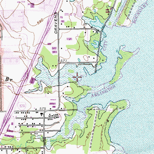 Topographic Map of Wildcat Branch, TX