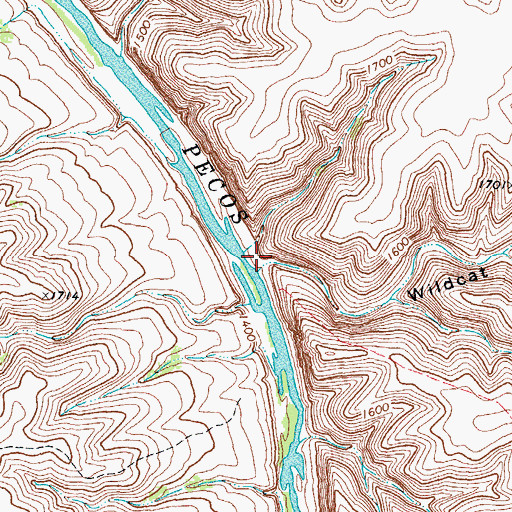 Topographic Map of Wildcat Canyon, TX