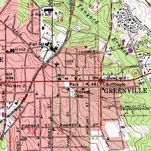 Topographic Map of First Presbyterian Church, AL