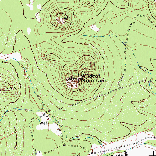 Topographic Map of Wildcat Mountain, TX
