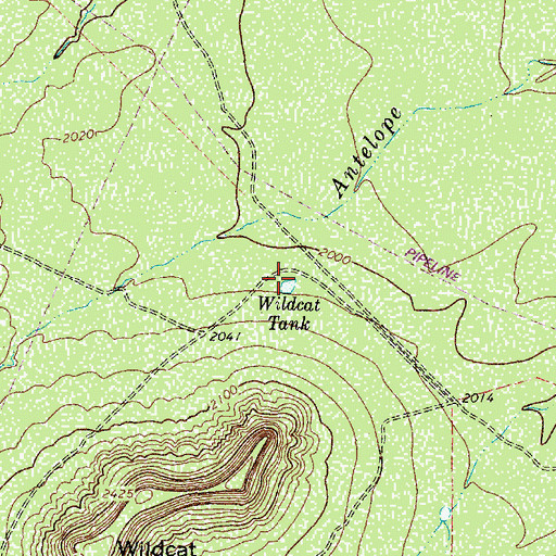 Topographic Map of Wildcat Tank, TX