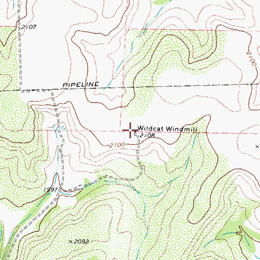 Topographic Map of Wildcat Windmill, TX