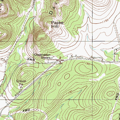 Topographic Map of Wilderness Trail, TX