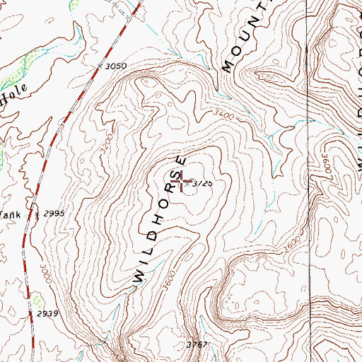 Topographic Map of Wildhorse Mountain, TX