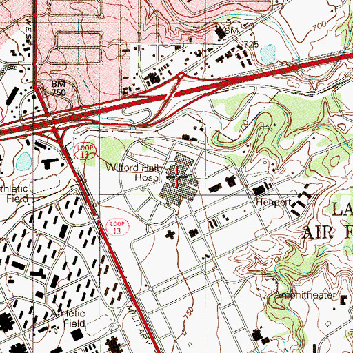 Topographic Map of Wilford Hall Ambulatory Surgical Center, TX