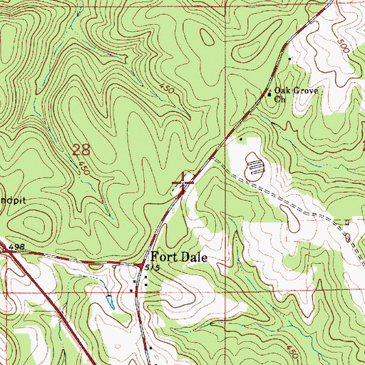 Topographic Map of Fort Dale Cemetery, AL