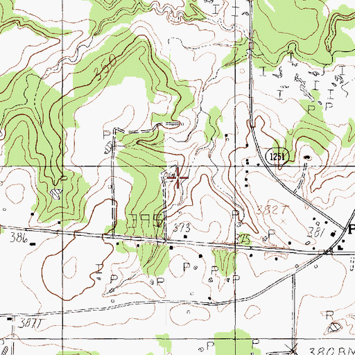 Topographic Map of Williams Cemetery, TX