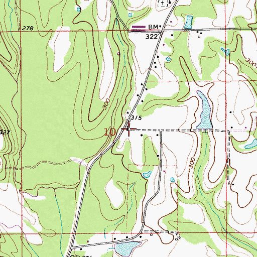 Topographic Map of Green-Moore Church, AL