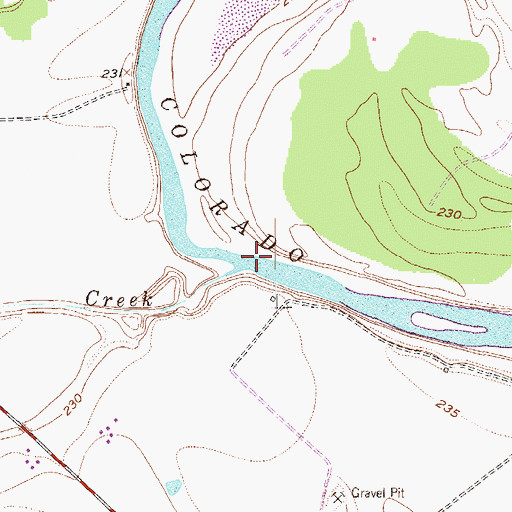 Topographic Map of Williams Creek, TX