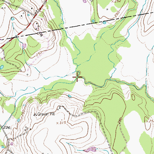 Topographic Map of Williams Creek, TX